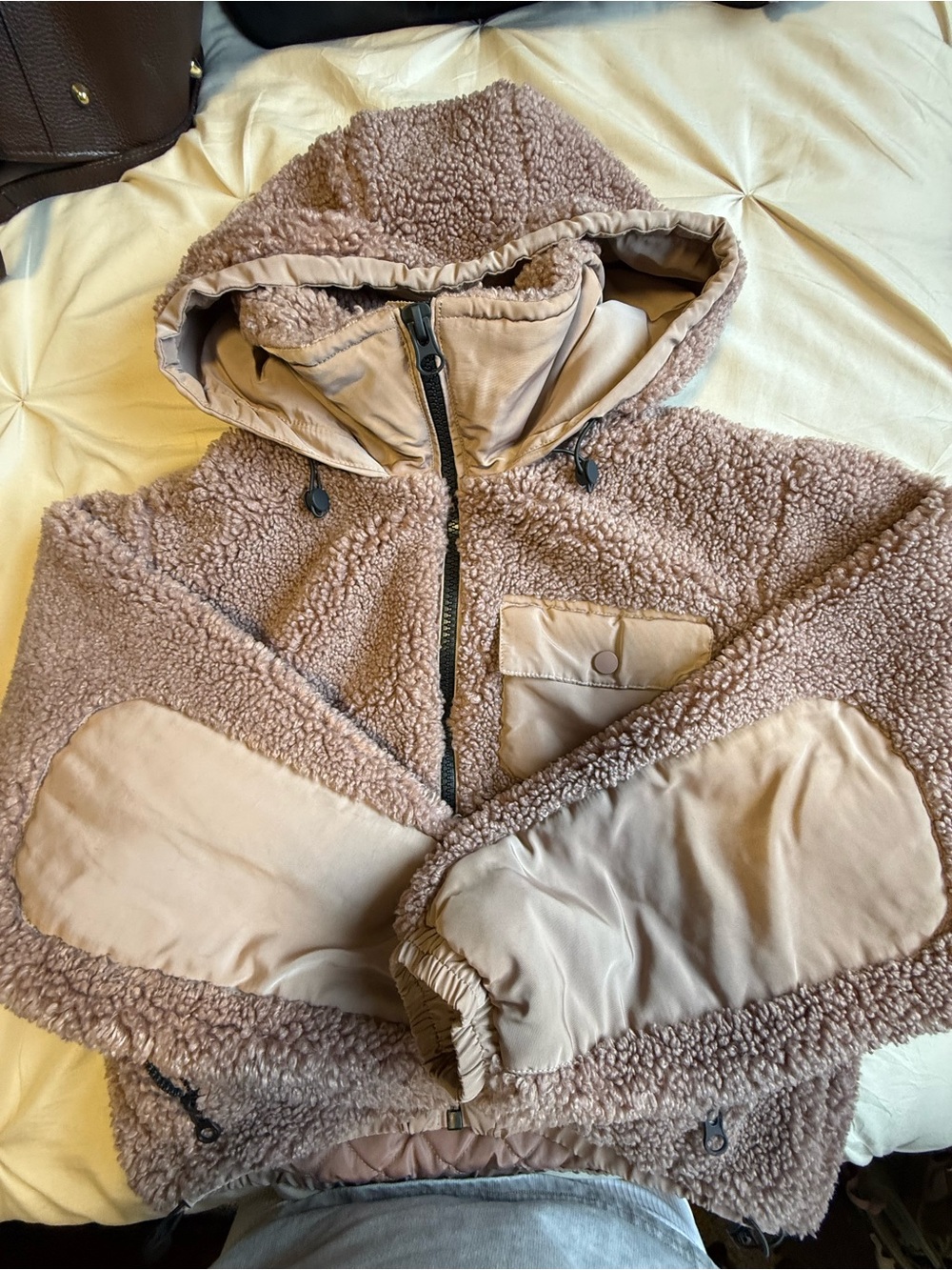 For The Republic Soft Pink Sherpa Jacket